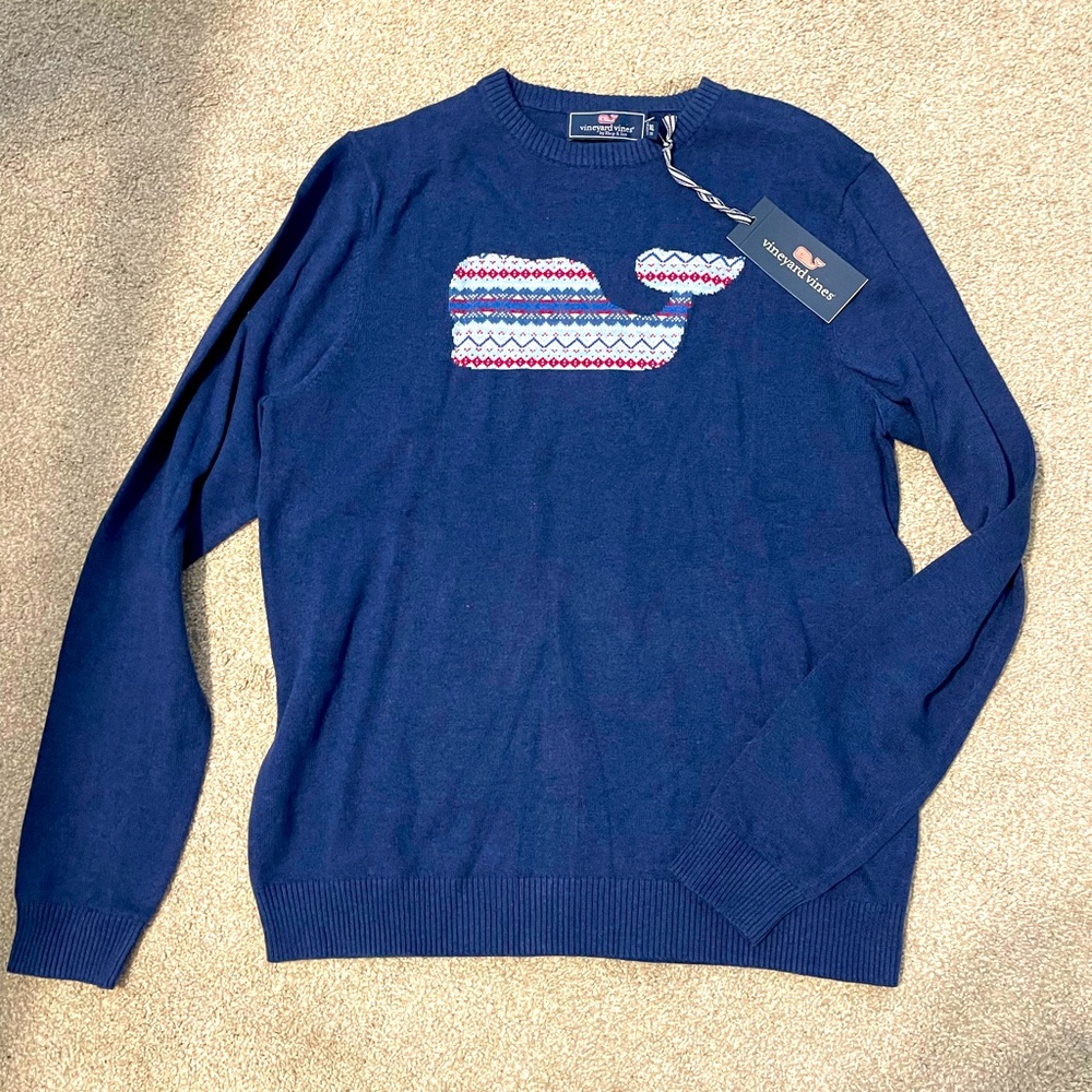 New with tags, boys vineyard vines sweater, winter fair isle XL BOY SIZE 18